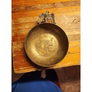 Vintage Rare Chase Copper Bowl Brass Eagle Handle George Washington Coat Of Arms